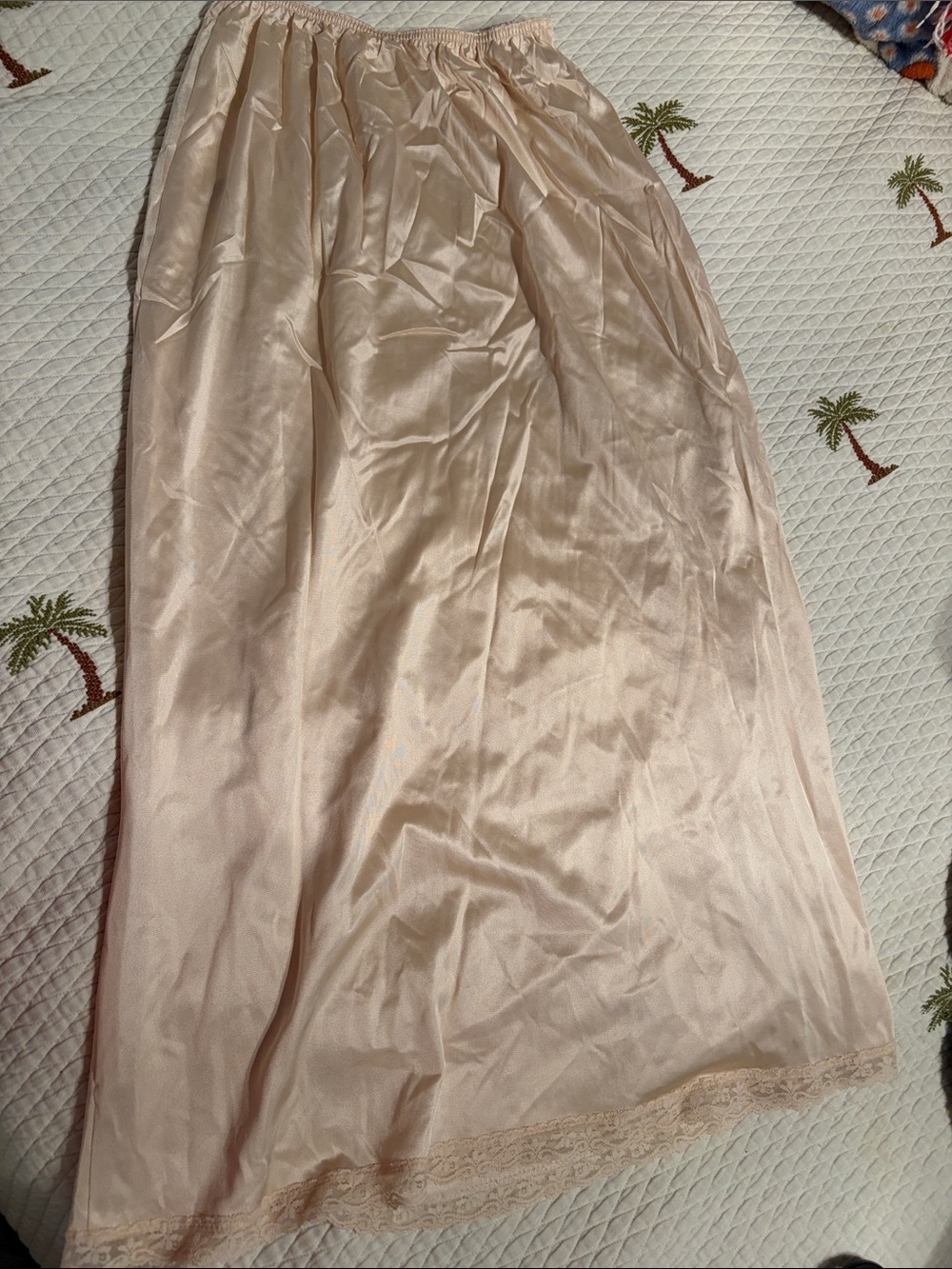 Warner's Blush Satin Half Slip with Lace Edge Vintage 31” length